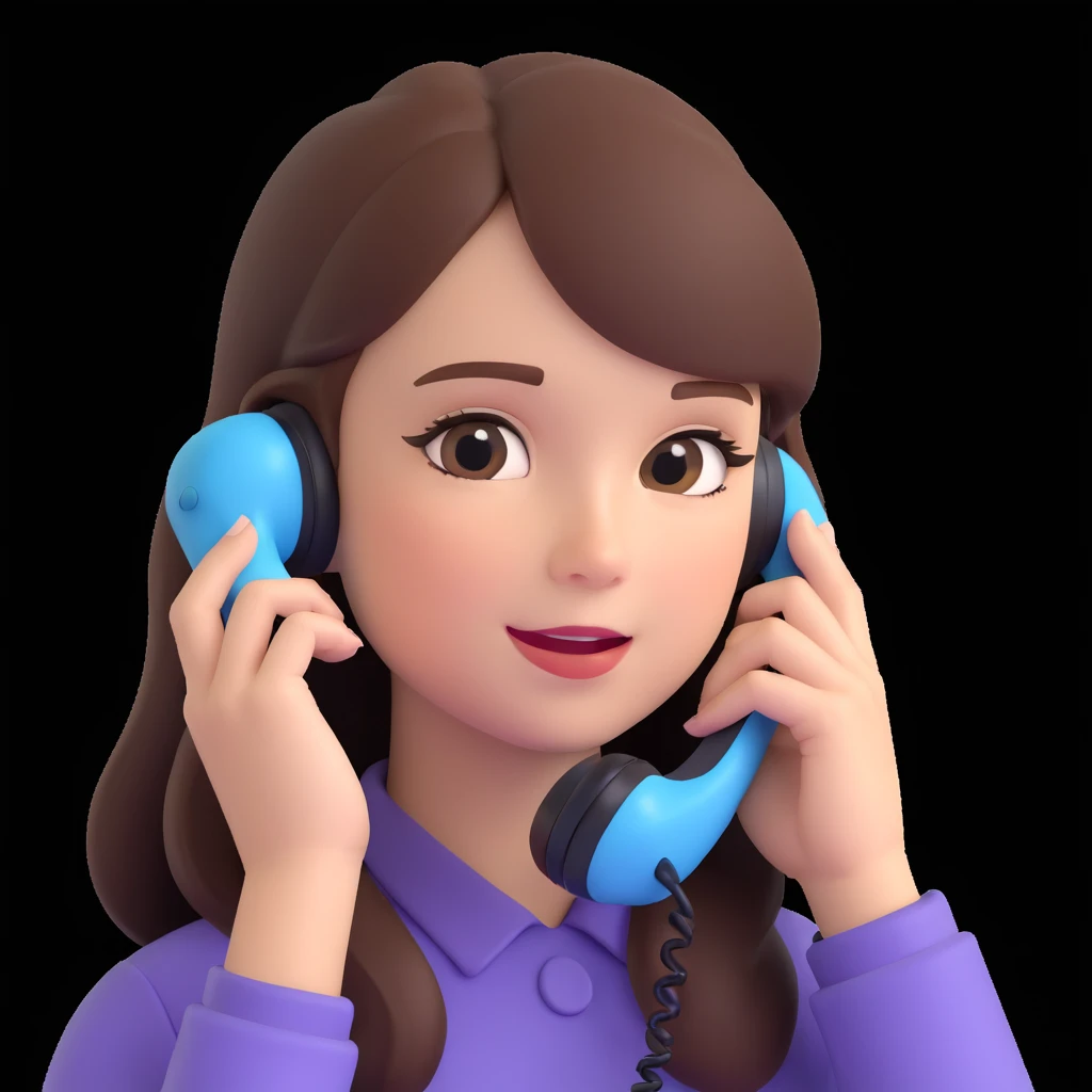 girl talking on phone, close up pose emoji