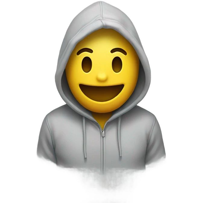 Smiley face wearing a hoodie emoji