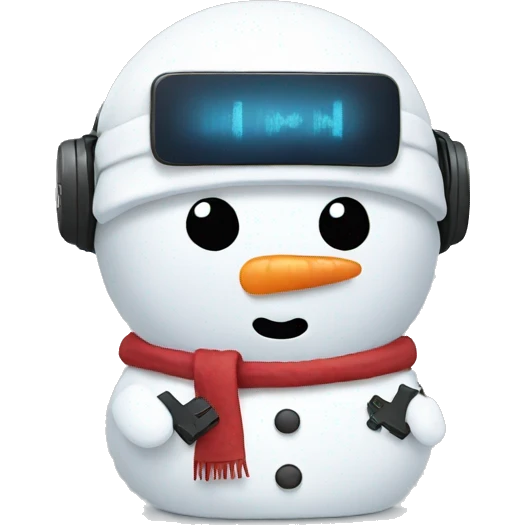 Snowman playing videogames emoji