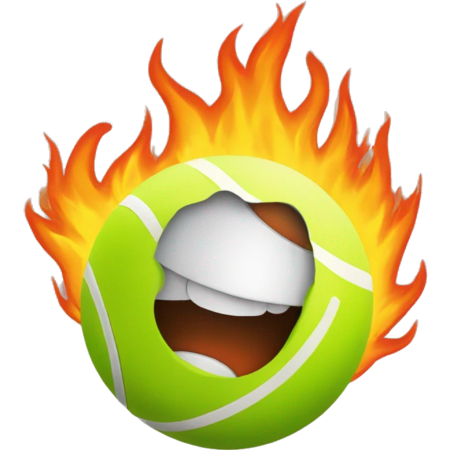 tennis ball on fire emoji