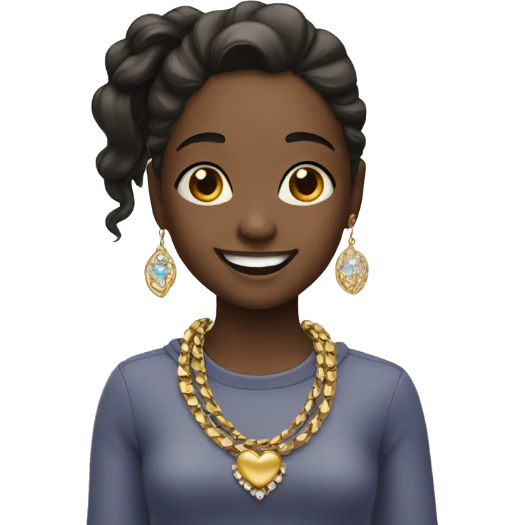 girls with smiles and jewelry emoji