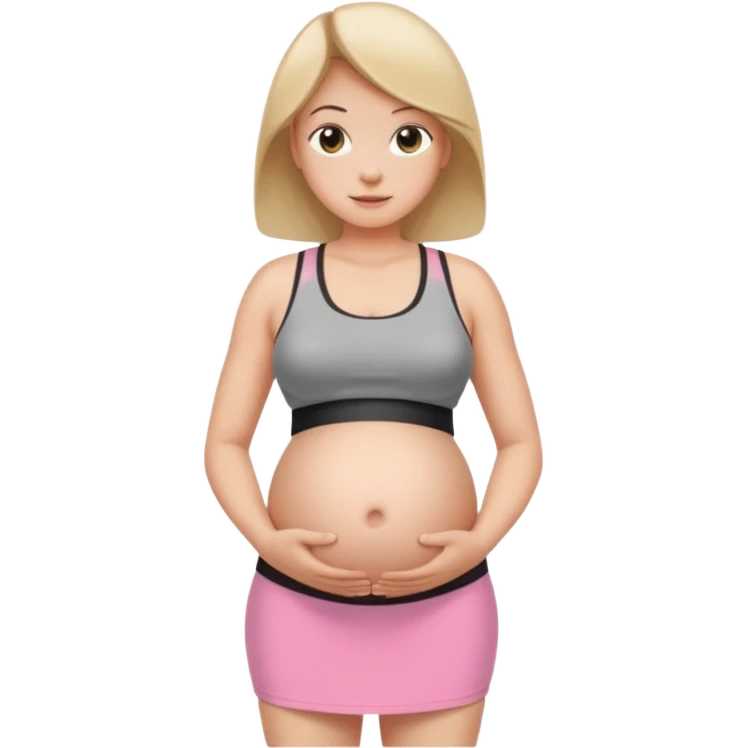 Pregnant girl wearing mini skirt and sport clothes emoji