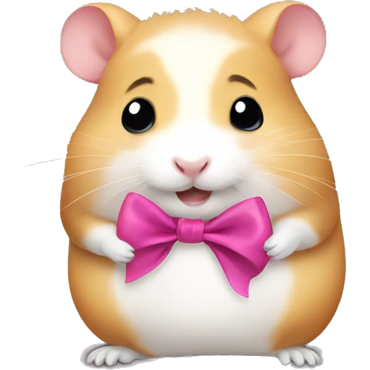 Hamster with bow emoji