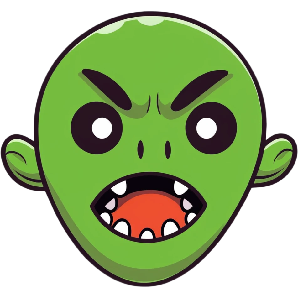 cartoonish horror face with bulging eyes and mouth open emoji