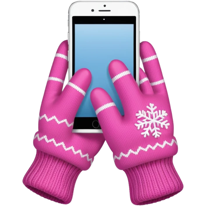 Cozy pink winter gloves emoji