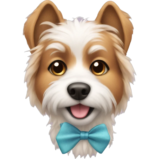 furry dog with bow  emoji