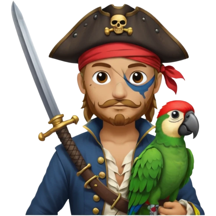 pirate and parrot emoji