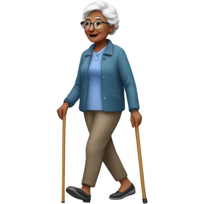 Grandma walking with cane  emoji