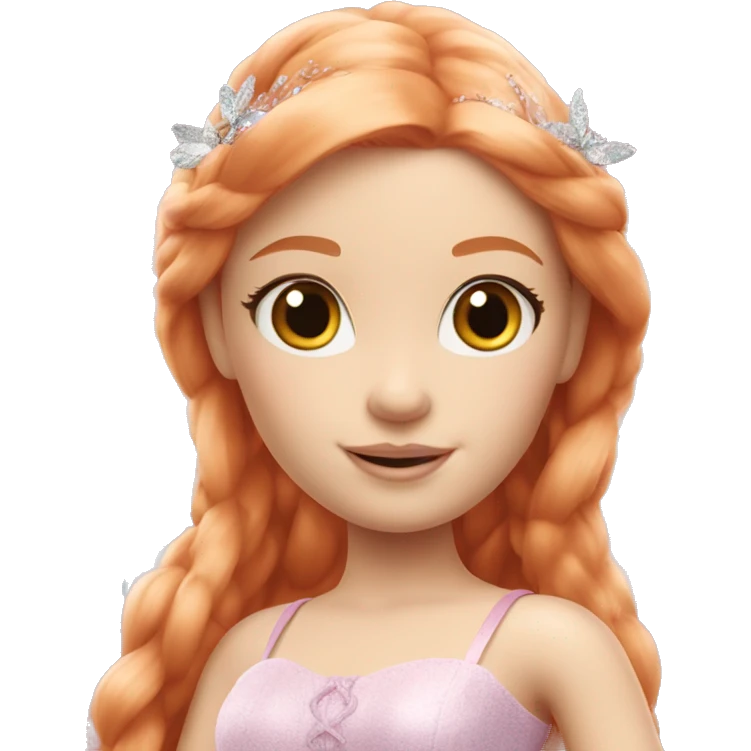 Pale beautiful Barbie fairy ginger emoji