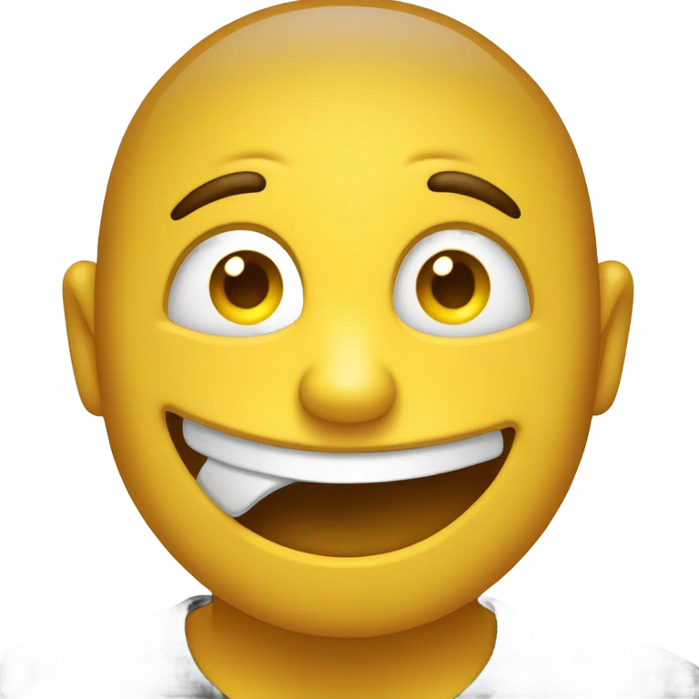 Yellow face emoji smiling with eye twitch  emoji