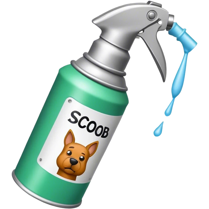 a spray can spraying that says Scoob repellant emoji
