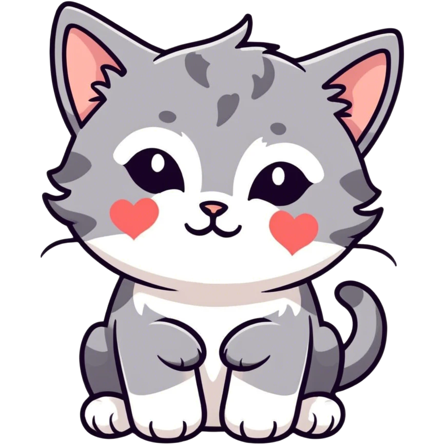kitty with heart emoji
