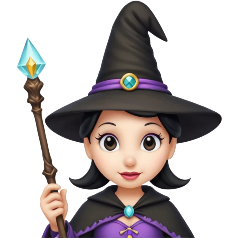 
Minnie mouse as a witch cartoon -style/cute and transparent for a sticker emoji