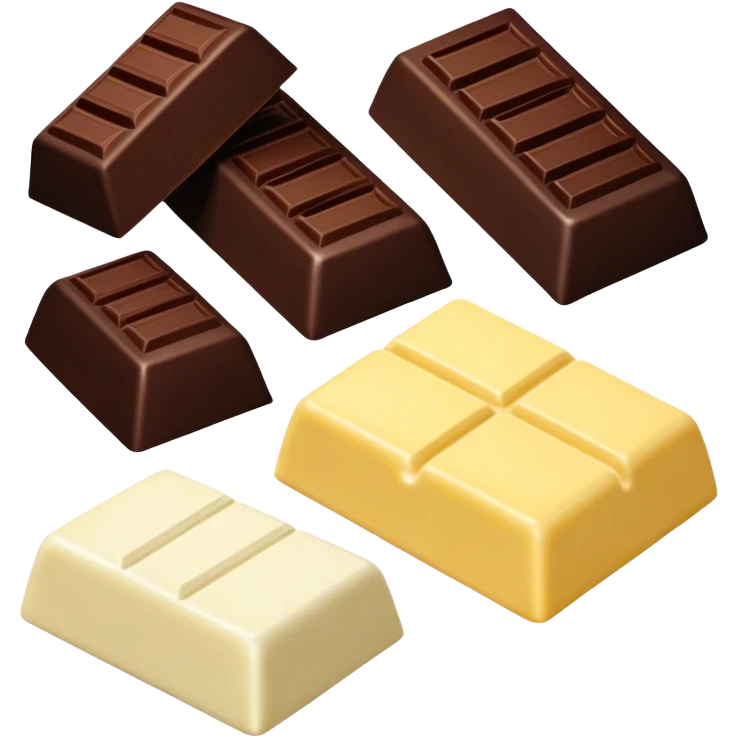 black chocolate and white chocolate and yellow chocolate emoji