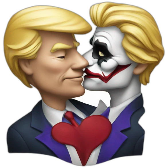 trump kissing joker emoji