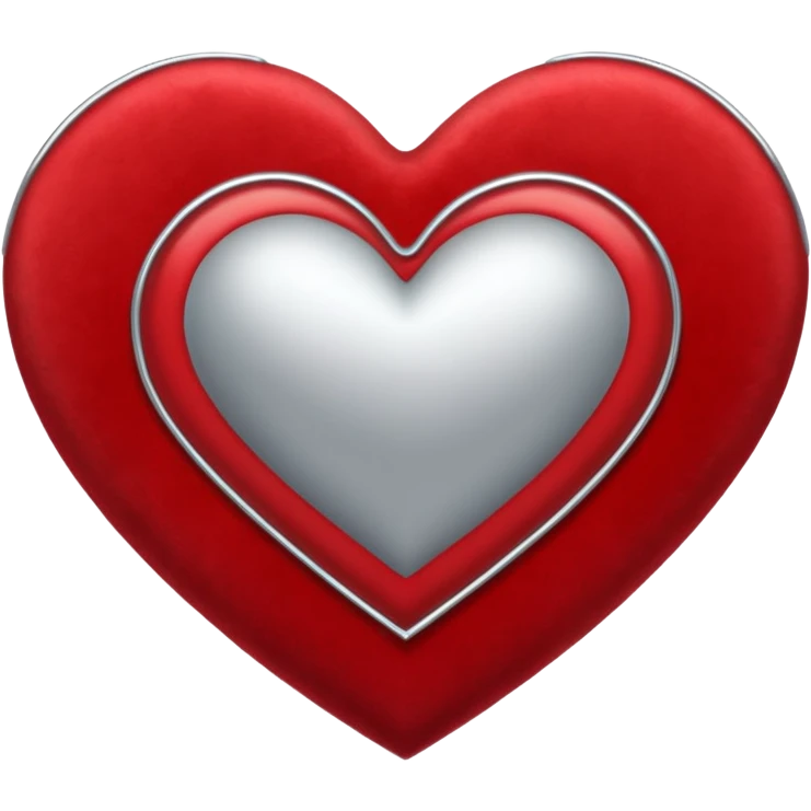 heart with a velvet texture and silver trim emoji