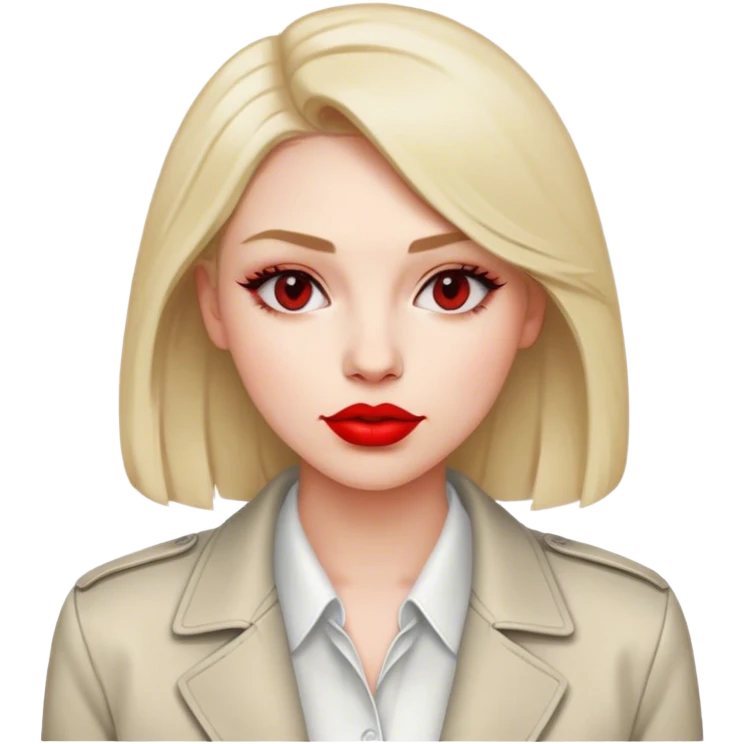woman simple jacket shirt polish red emoji