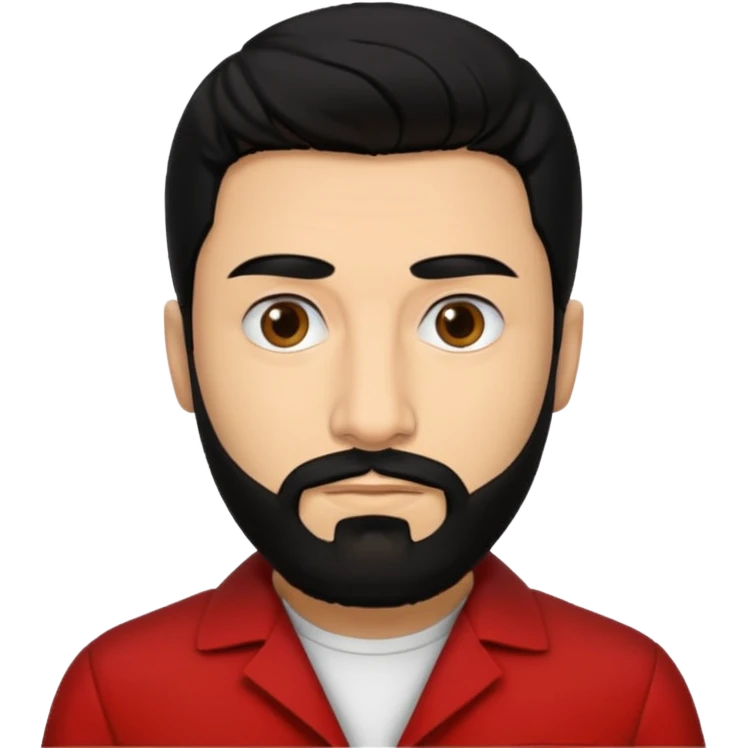 Tokyo in the la casa de papel TV show, black hair with beard emoji