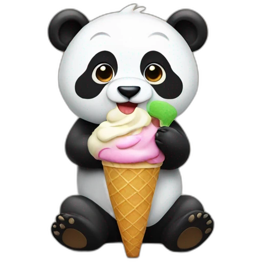 Panda eating ice cream emoji