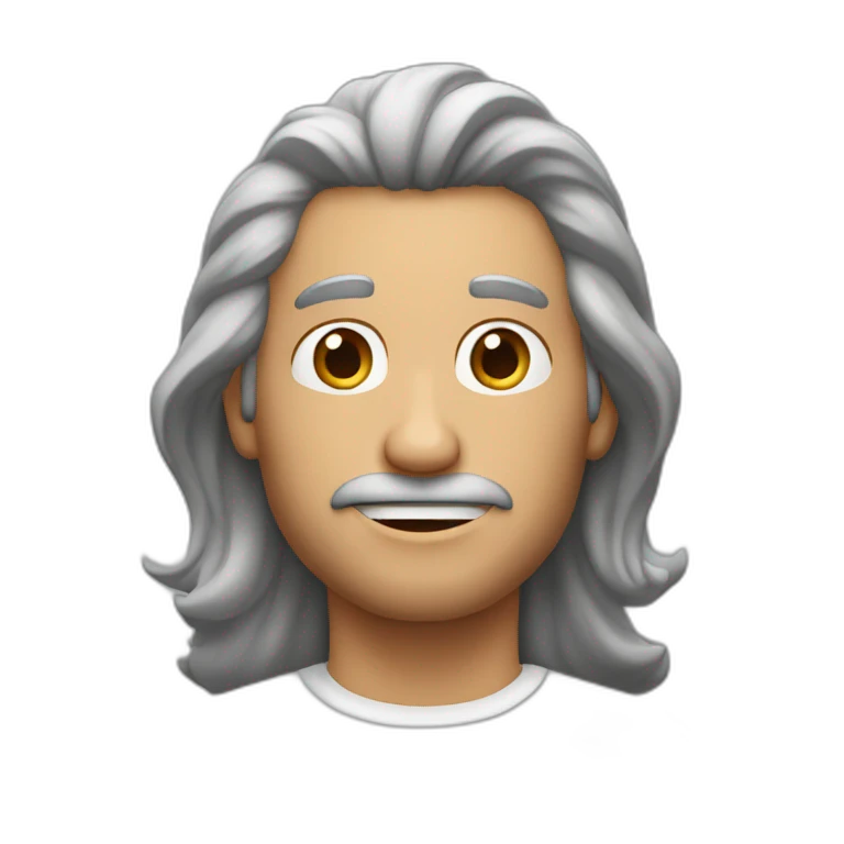 hombre blanco de 53 años con el pelo canoso emoji