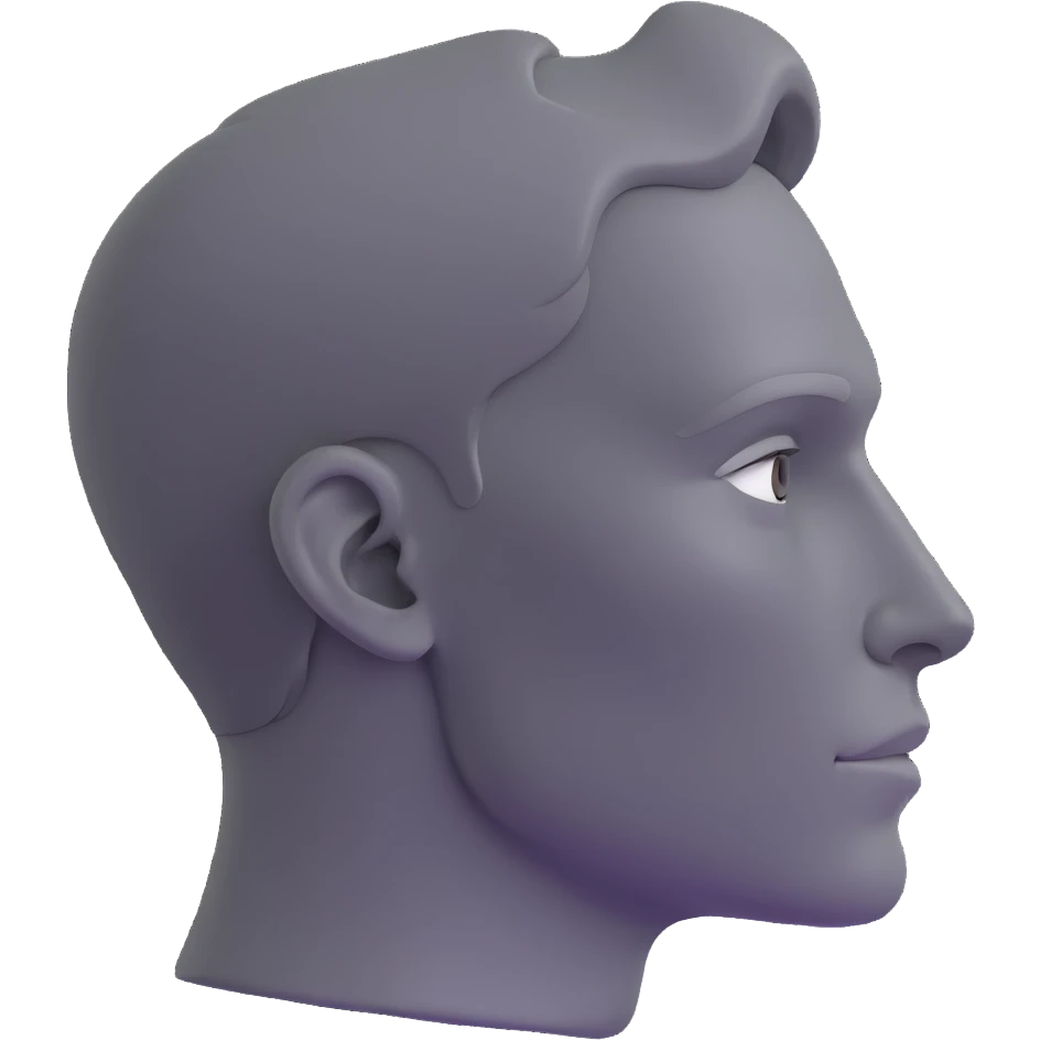 gray human profile side view of face emoji