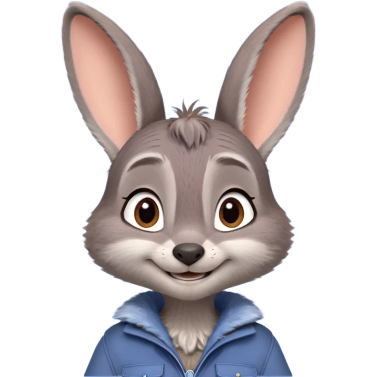 Judy Hopps (gray rabbit, without cap) from the Zootopia Disney movie emoji