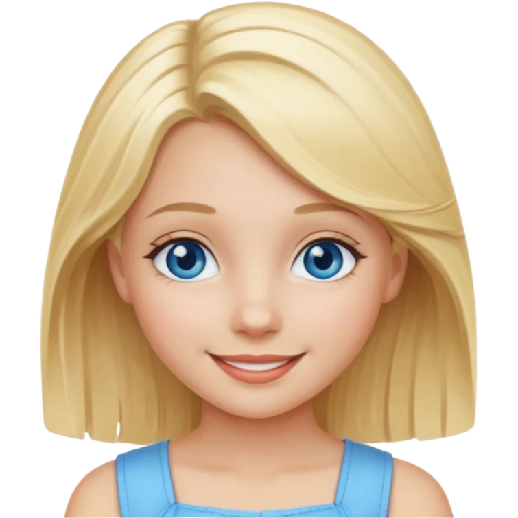 blonde hair blue eyes girl summer emoji
