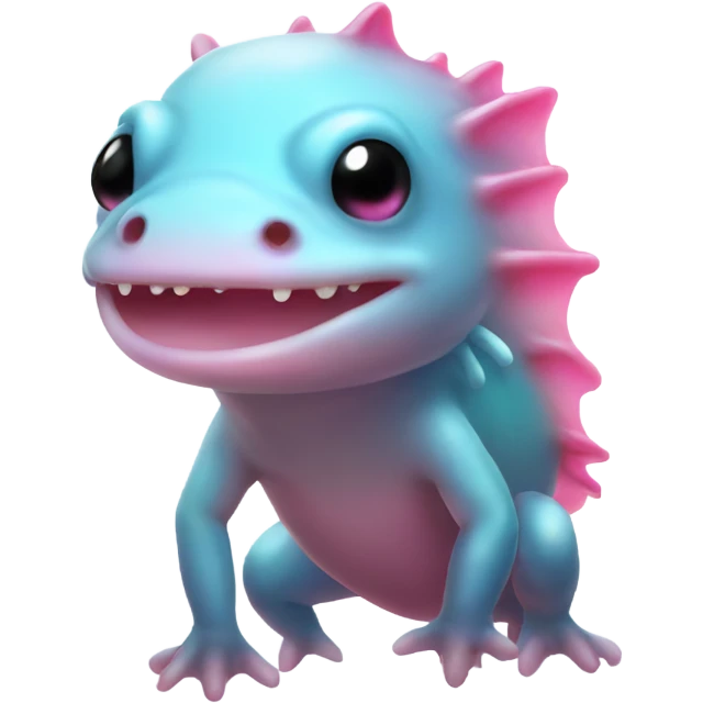 A glowing axolotl emoji