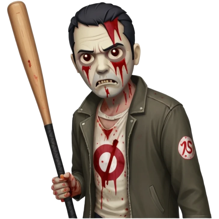 Make me a walking dead emoji with negan emoji