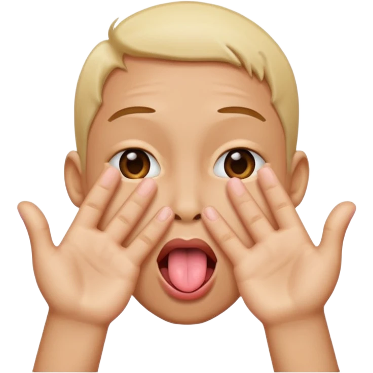 Person with tounge out and hands face oppiste of eachother  emoji