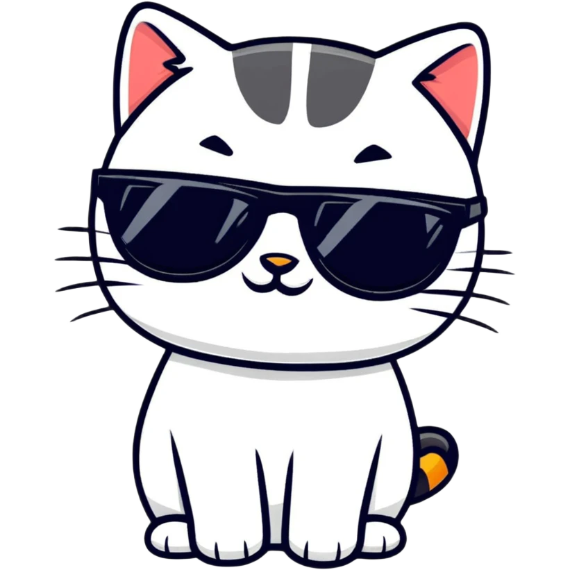 Cat with sunglasses emoji