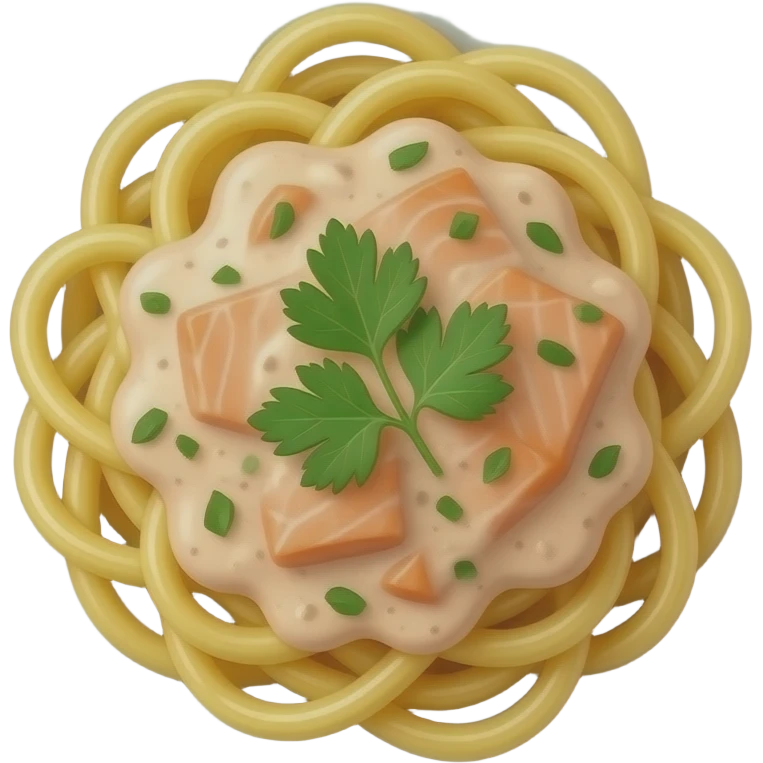 Pasta with a lot of salmon emoji