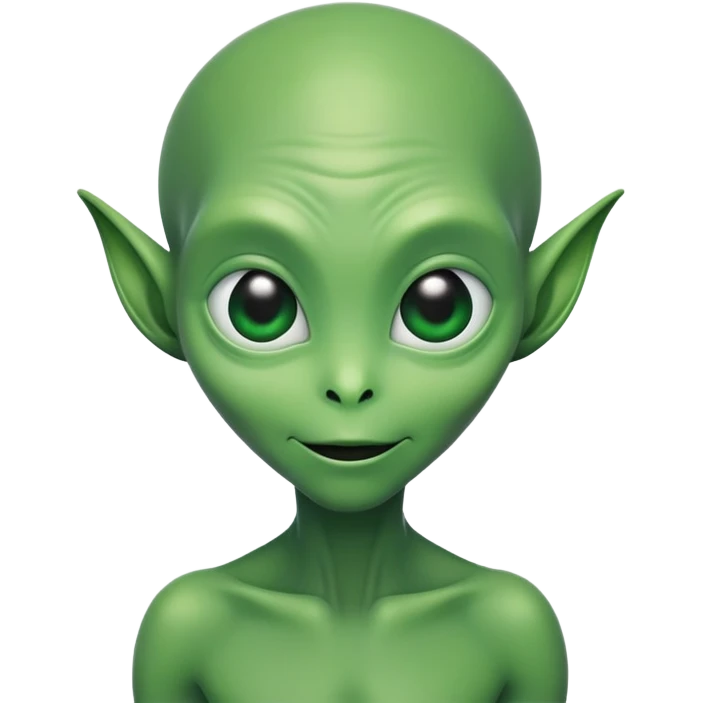 Alien with shy smile emoji