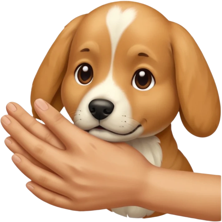 hand pets an animal emoji