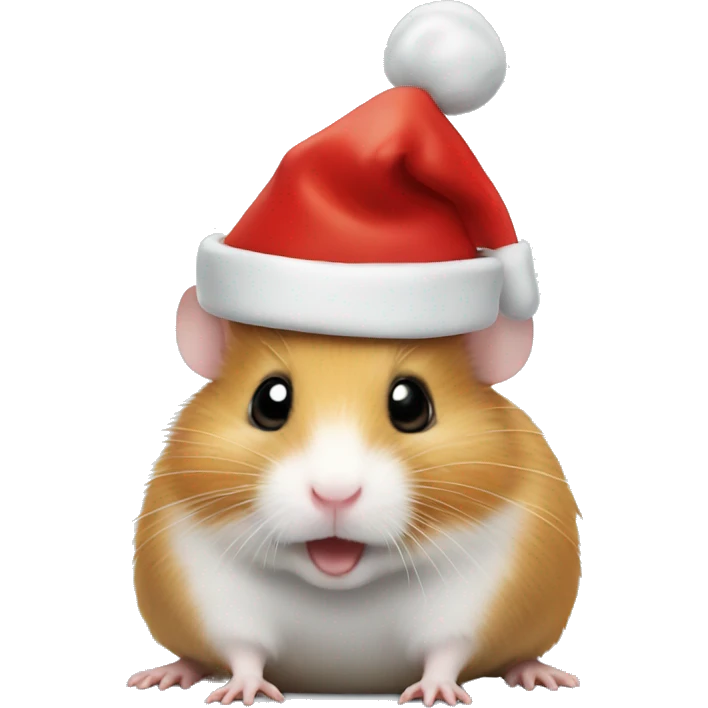hamster with a christmas hat emoji