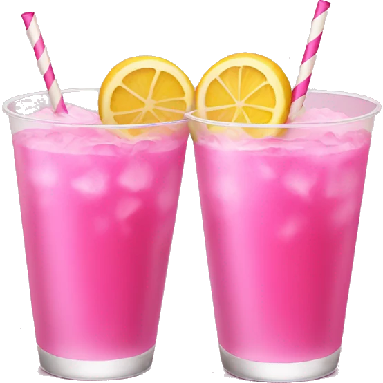 Two pink drinks cheering emoji