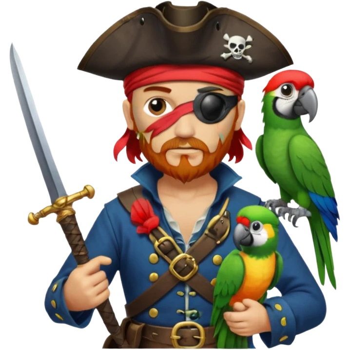 pirate and parrot emoji