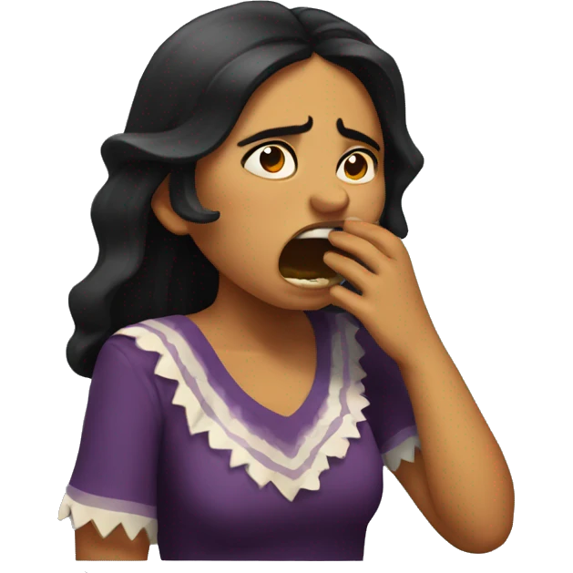 Spooky Mexican Girl sneezing emoji