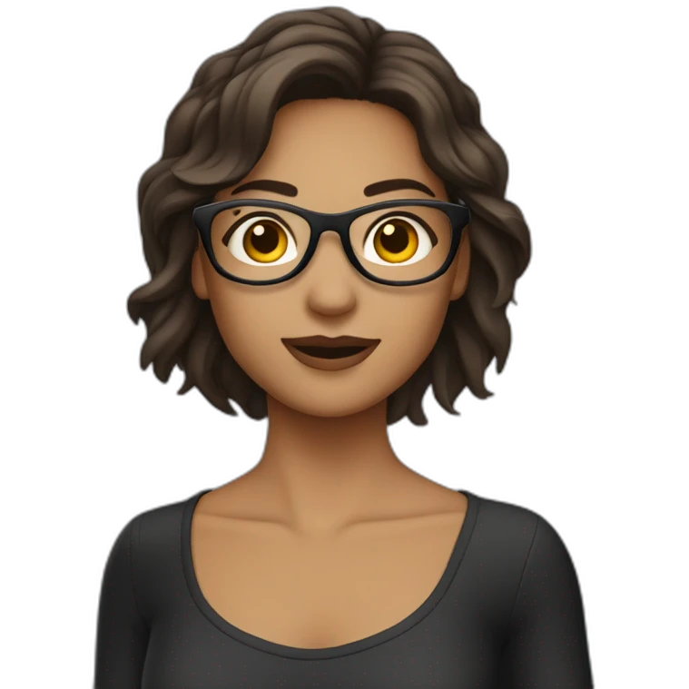 Danseuse brune à lunettes emoji