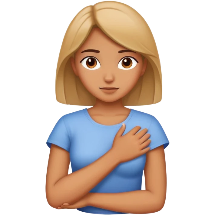 Girl, cross her arm in chest,  emoji