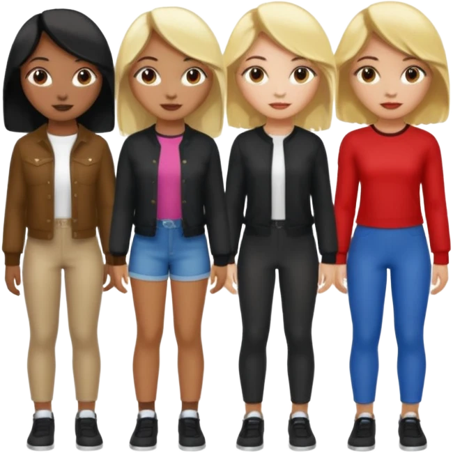 BLACKPINK 4 girls, hair colors: 1 blonde, 2 black, 1 brown emoji