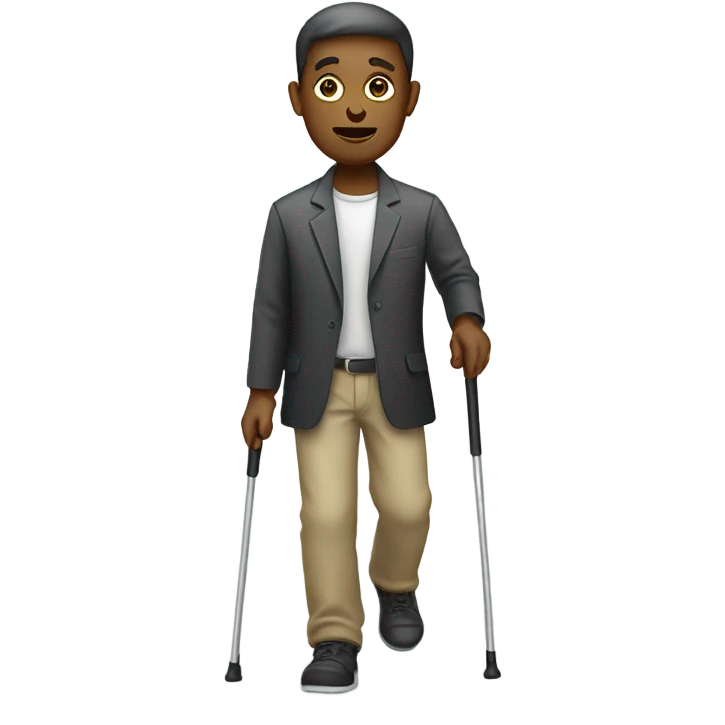 blind person walking with cane emoji