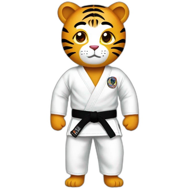 Jiu-jitsu Tiger Black belt emoji