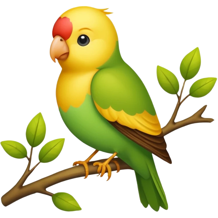 A love bird with color green and his head yellow  emoji