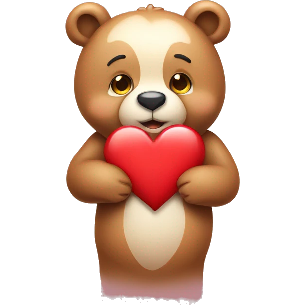 Cute Bear giving love heart emoji