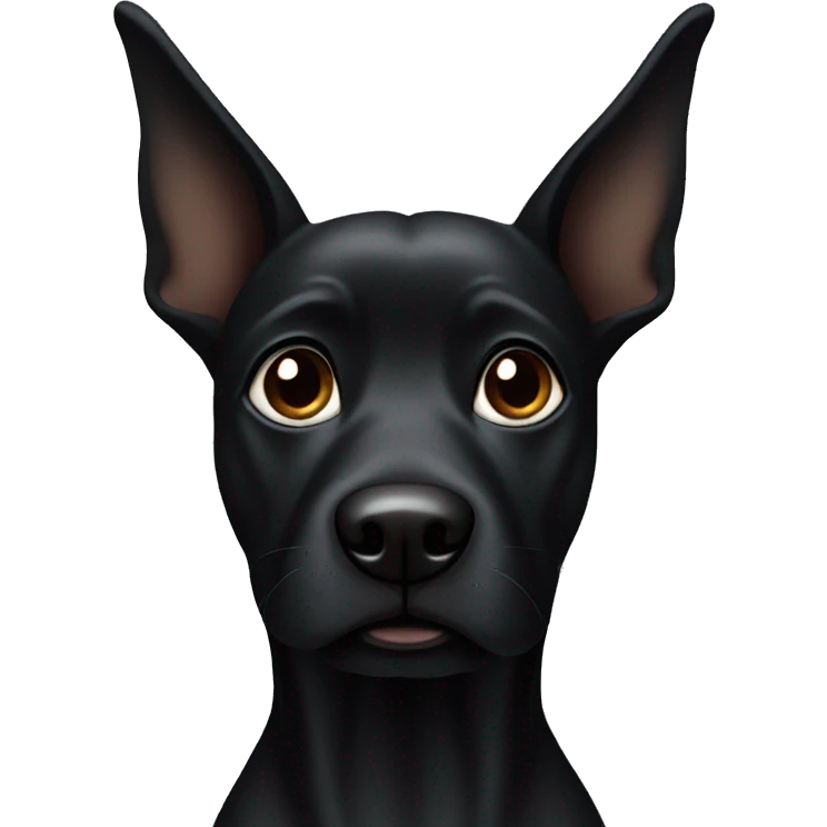 Black dog with pointed straight ears emoji