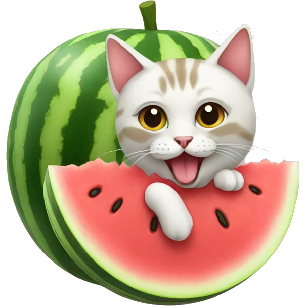 cat that eats watermelon emoji