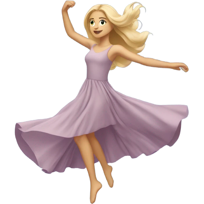 blonde long haired girl dancing in  dress emoji