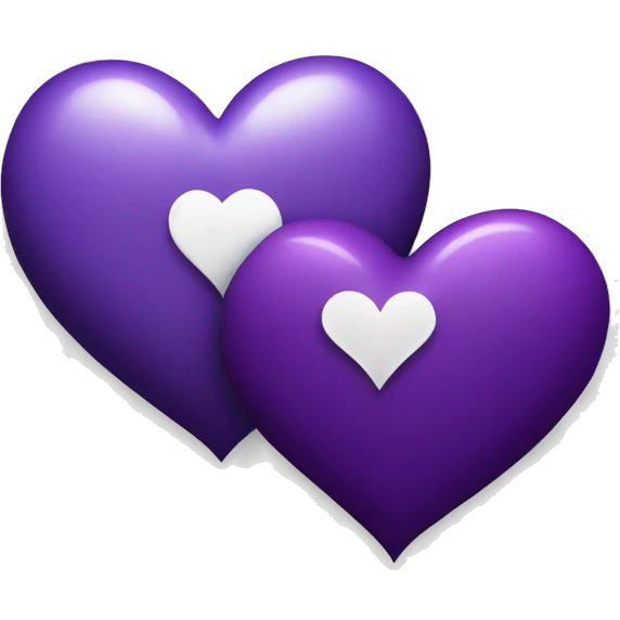 Artistic Purple Heart and white heart  emoji