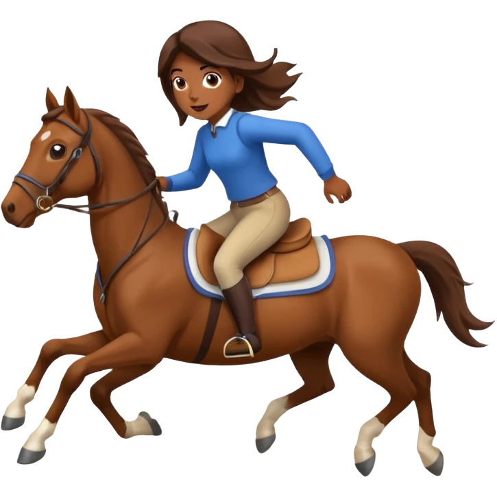 A girl on a horse that's running emoji